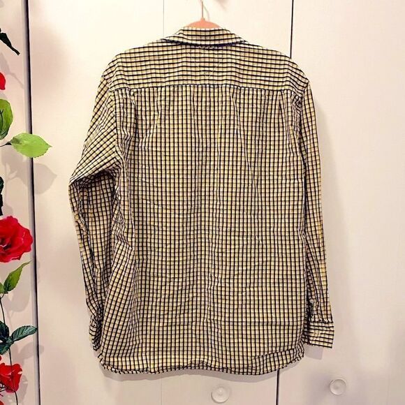 🌷 Tommy Hillfiger🌷Yellow & Navy Blue Plaid Button Down Shirt - Picture 5 of 7